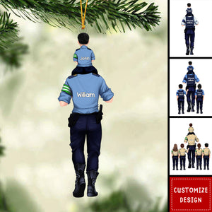 Personalized Police Dad And Kid Ornament - Gift For Family - 2024 New Release