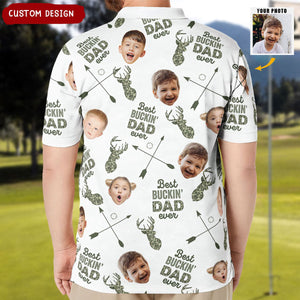 Best Buckin' Dad Ever - Personalized Photo Polo Shirt