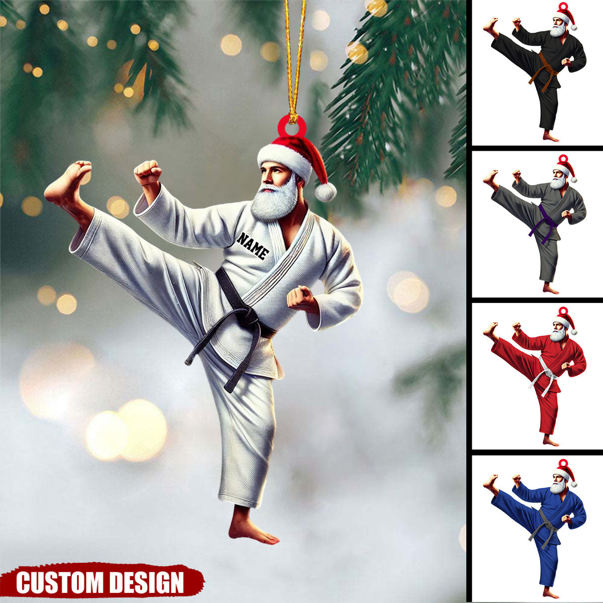 Personalized Karate,Jiu-jitsu Santa Christmas Ornament - Gift For Karate,Jiu-jitsu Lovers - 2024 New Release