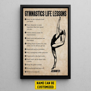 Personalized Gymnastics Life Lessons Poster- Gift For Gymnastics Lovers