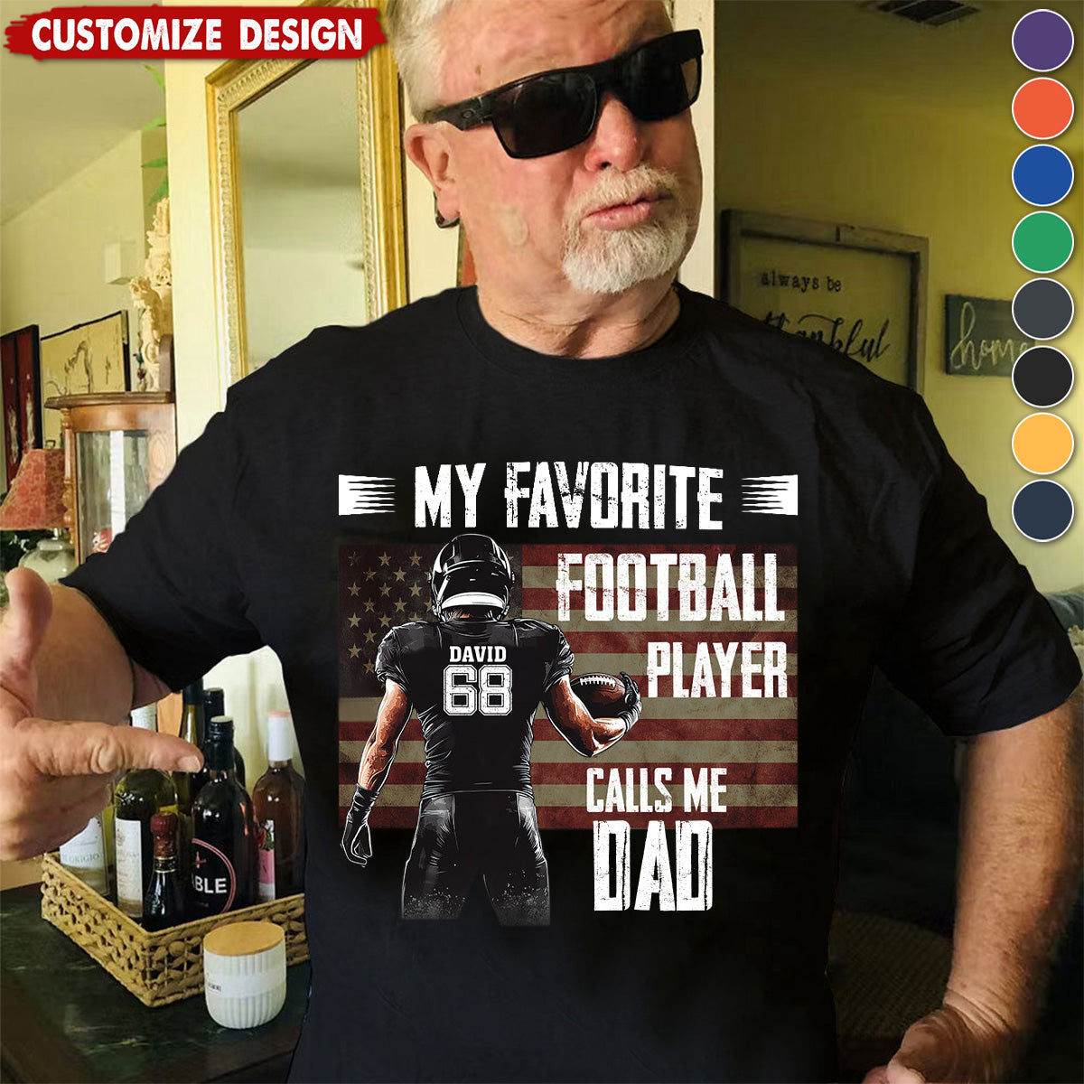 My Favorite Football Player Calls Me - Personalized American Football T-shirt - Gift For American Football Lovers,Player