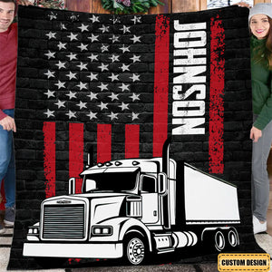 Personalized Trucker Blanket-Gift For Truck Drivers