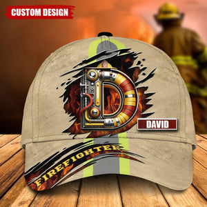 Personalized Firefighter With Alphabet Classic Cap - Gift For Firefighters