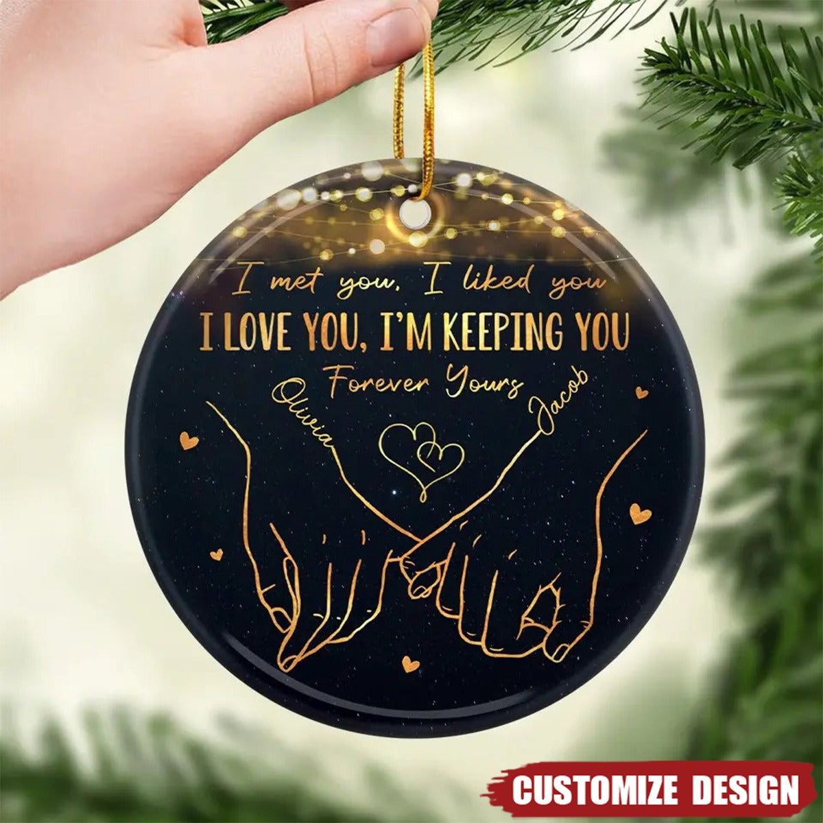 2024 New Release I Want To Be With You Until My Last Page - Couple Personalized Ceramic Round Shaped Ornament - Christmas Gift For Husband Wife, Anniversary