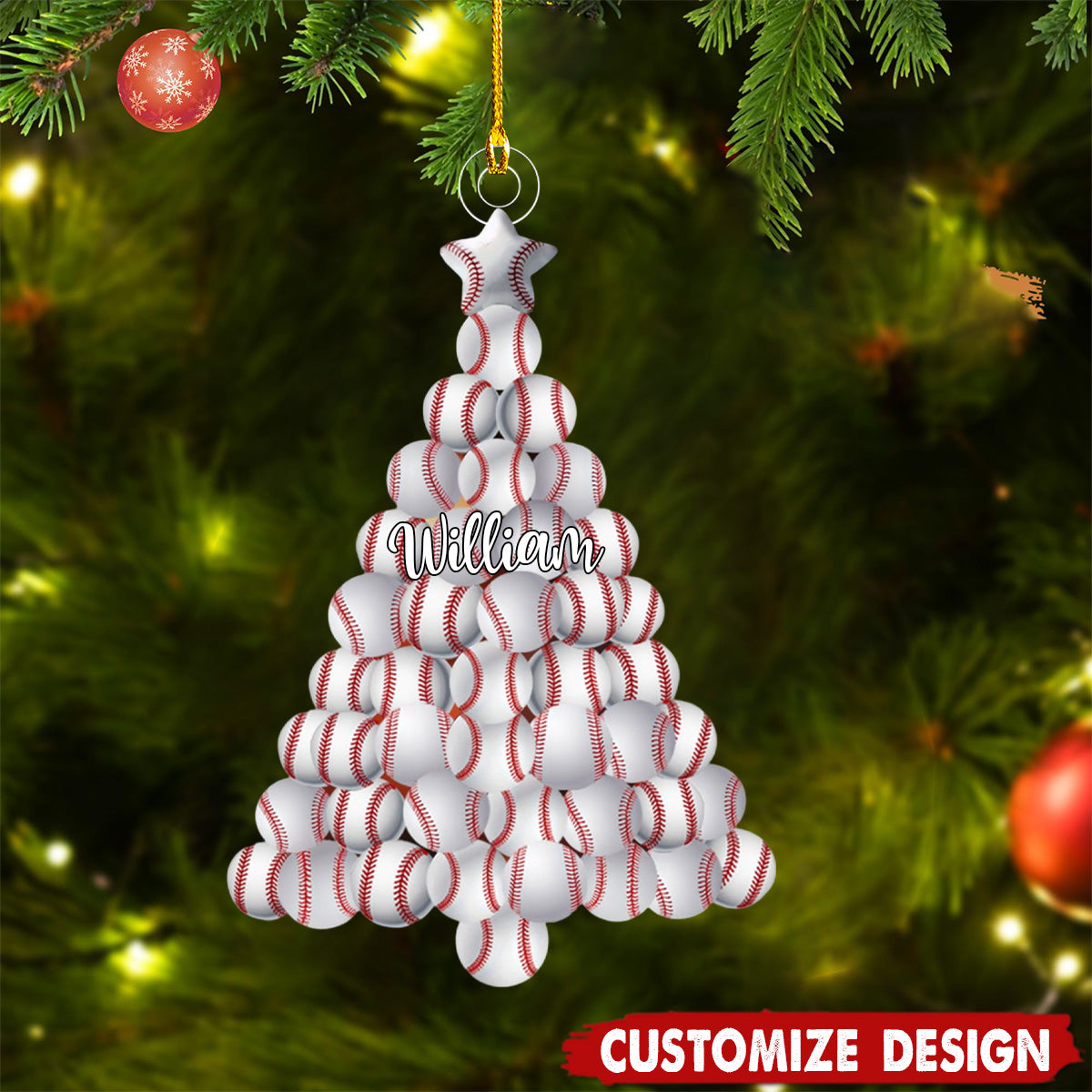 Personalized Baseball Christmas Ornament-Gift For Baseball Lovers-2024 New Release