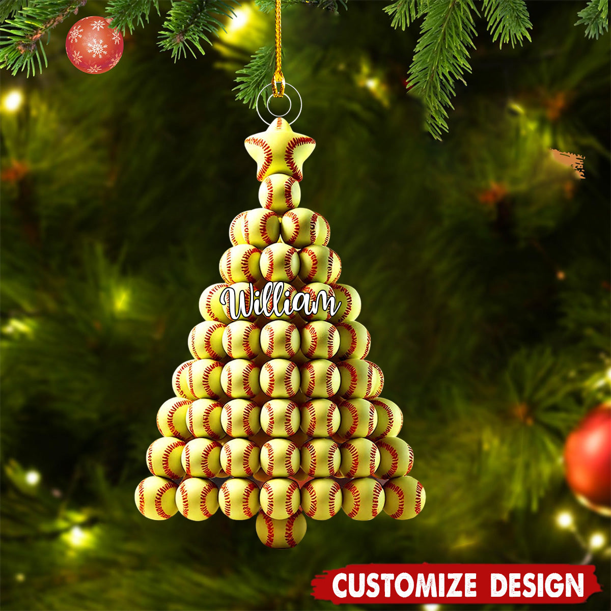 Personalized Softball Christmas Ornament-Gift For Softball Lovers-2024 New Release