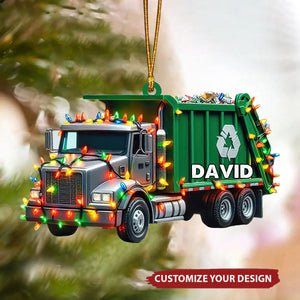 Personalized Garbage Truck Christmas Ornament - 2024 New Release