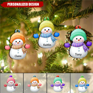 Personalized Snowman Family Christmas Ornament