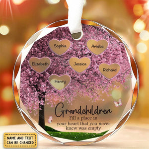 Fill A Place In Your Heart - Family Personalized Custom Circle Glass Ornament - Christmas Gift For Mom, Grandma