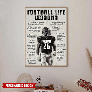 Football Life Lessons-Personalized Poster-Gift for Football Lover