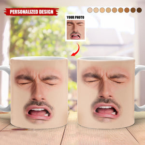 Funny Face-Personalized Photo Mug-Gift For Coworkers,Friends,Boss,Dad