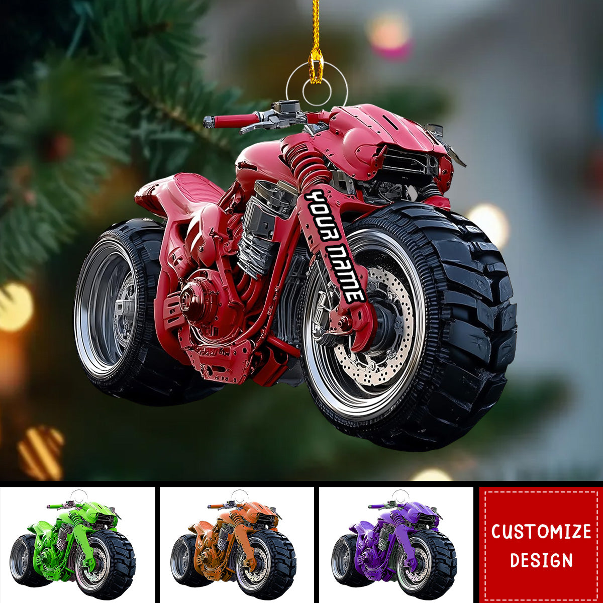 Personalized Motorcycle Christmas Tree Ornament Gifts for Motor Lovers - 2024 New Release