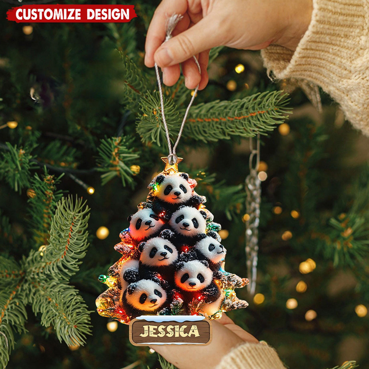 2024 New Release-Personalized Panda Christmas Ornament-Gift for Panda Lover