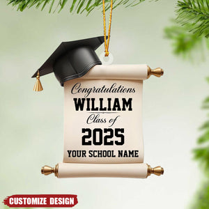 Personalized Graduation Ornament - School Graduation Ornament Gift