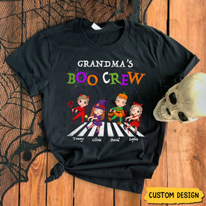 Halloween Grandma's Boo Crew - Personalized T-shirt - Halloween Gift for Grandma, Nana, Mimi, Mom