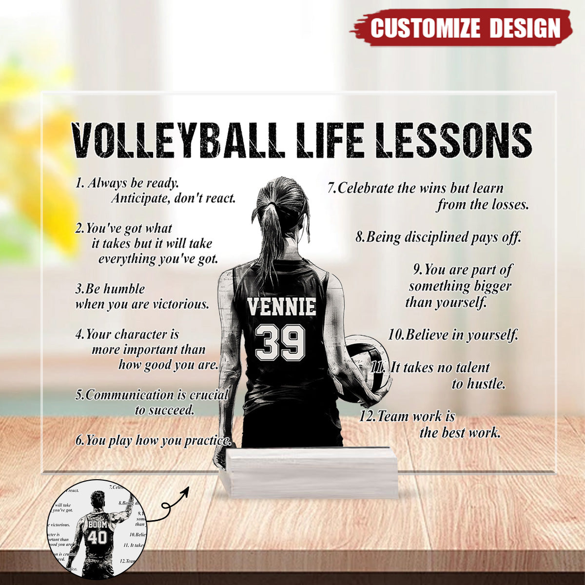 Personalized Volleyball Life Lessons Plaque - Gift For Volleyball Lover