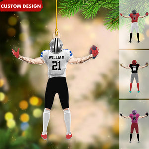 Personalized Football Player Christmas/Car Hanging Ornament - Gift For Football Lovers, 2024 New Release