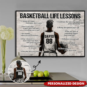 Personalized Basketball Life Lessons Poster-Gift For Basketball Lover