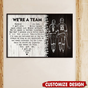 We're A Team-Personalized Romantic Hockey Couple Poster-Gift For Hockey-Loving Couple