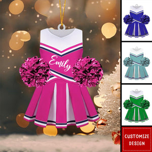 Personalized Cheerleading Pom pom Girl Christmas Ornaments