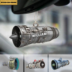 Personalized Turbofan Aircraft Engine Acrylic Car / Christmas Ornament