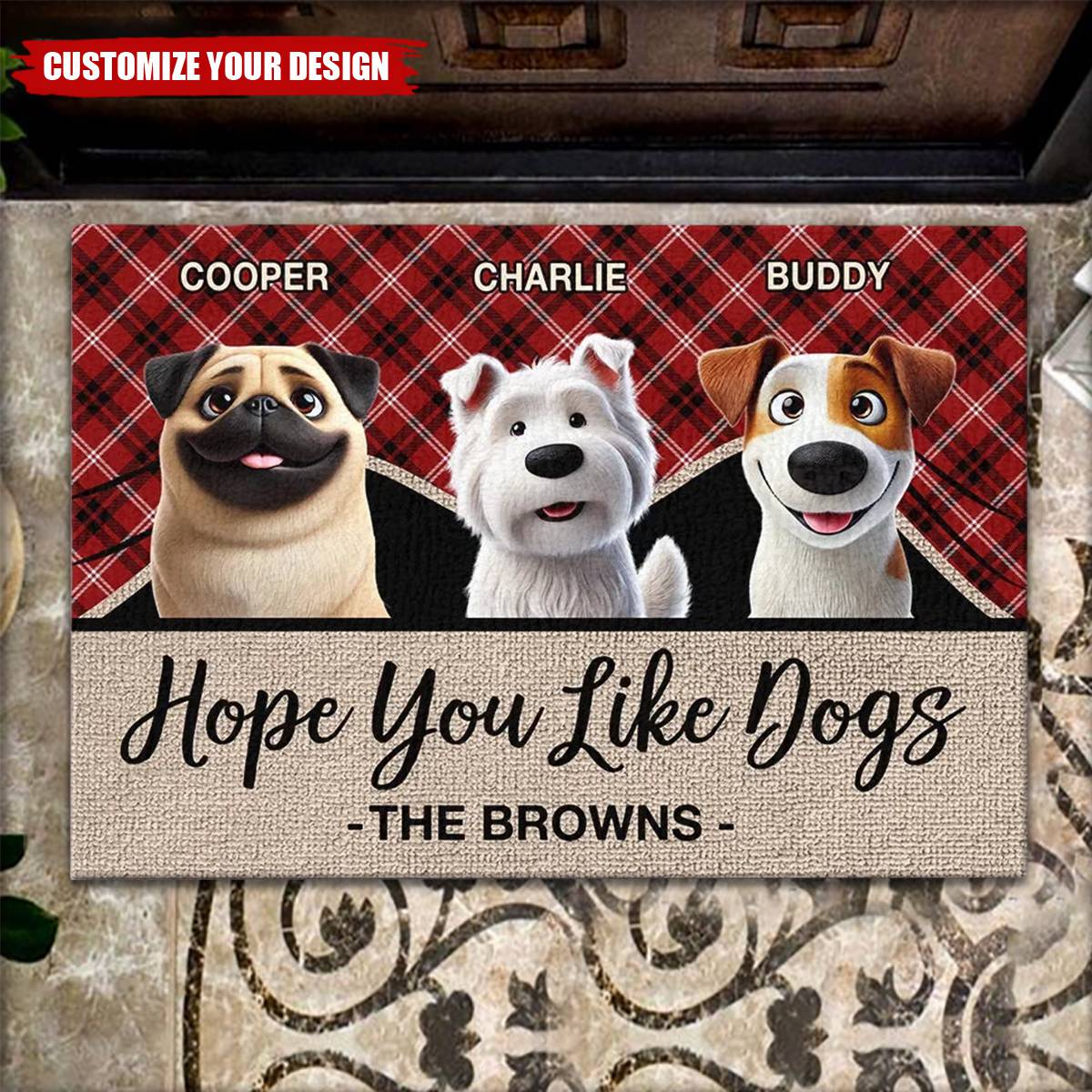 Hope You Like Dogs - Pets Personalized Home Decor Decorative Mat - House Warming Gift For Pet Owners, Pet Lovers