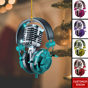 Personalized Microphone Christmas Ornament-Gifts For Sing Lover-2024 New Release