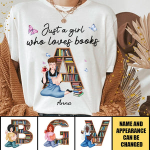 Just A Girl Who Loves Books - Personalized T-shirt