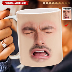 Funny Face-Personalized Photo Mug-Gift For Coworkers,Friends,Boss,Dad