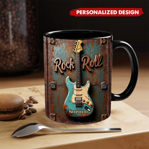 Rock & Roll-Personalized Guitar Accent Mug