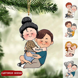 2024 New Release - Personalized Funny Couple Doll Acrylic Christmas Ornament - Gift For Husband Wife, Anniversary