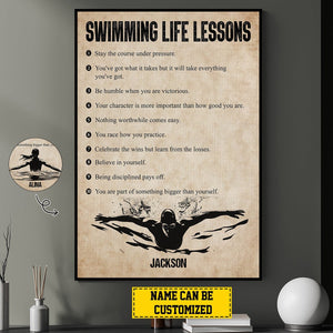 Personalized Motivational Swimming-Poster Gift For Swimming Lovers