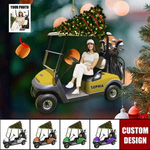 Personalized Golf Cart Upload Photo Christmas Ornament, Gift For Golf Lovers - 2024 New Release