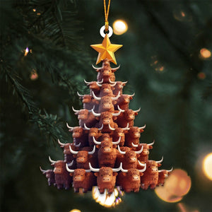 Highland Cows Christmas Tree Ornament-Gift For Cow Lovers-2024 New Release