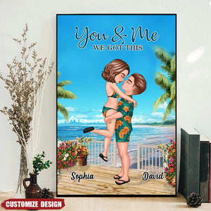 Doll Couple Kissing Hugging Personalized Poster