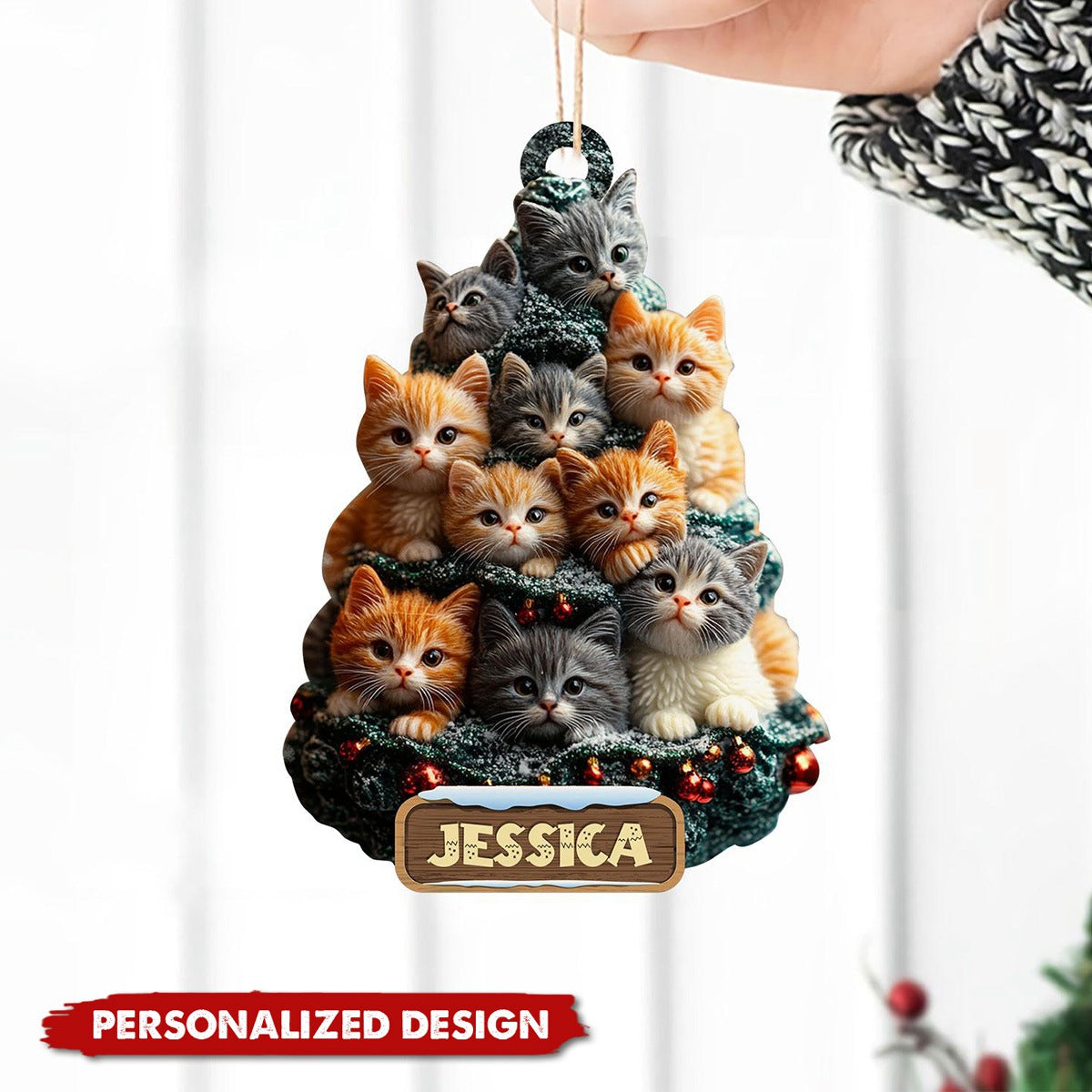 Personalized Cat Ornament-Gift For Cat Mom, Cat Lover-2024 New Release