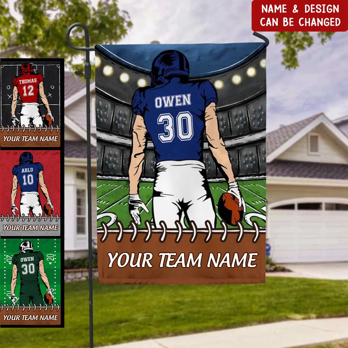 Custom Football Fan - Personalized Garden Flag, Football Gift