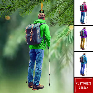 Personalized Hiking Man Ornaments - Gift for Hiking Lovers - 2024 New Release