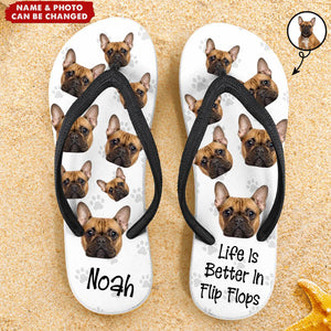 Life Is Better In Flip Flops Custom Photo - Personalized Photo Flip Flops