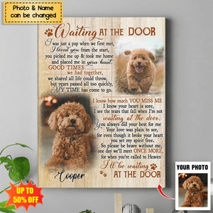 Waiting At The Door - Personalized Photo Dog/Cat Memorial Poster, Gifts For Pet Owners