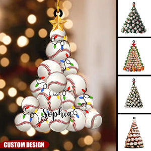 Personalized Baseball Christmas Tree Ornament Gift For Baseball Lover-2024 New Release