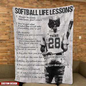 Personalized Motivational Softball Girl Blanket Gift For Softball Lovers