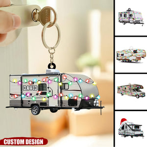 Personalized Camping Car Keychain - Gifts For Camping Lovers