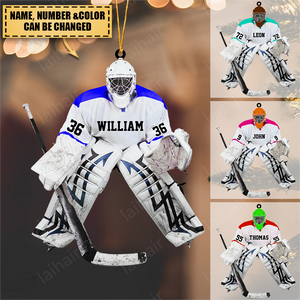 Personalized Hockey Goalie Christmas Ornament - Gift For Hockey Lovers