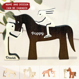 Personalized Wooden Horse Carvings - Gift For Horse Lovers Decorative Wooden Sculptures Printed