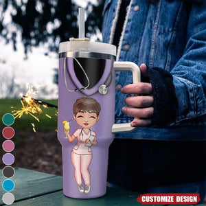 Nurse Life Pretty Doll Nurse Personalized 40oz Tumbler With Handle