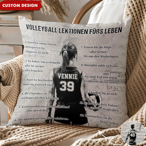 Personalisiertes Volleyball-Lebenslektionen-Kissen-Geschenk für Volleyball-Liebhaber