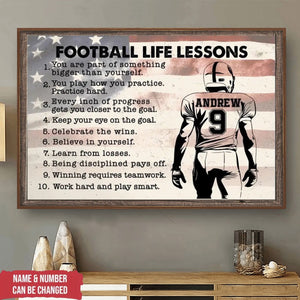 Football Life Lessons - Personalized Poster, Gift for Football Players