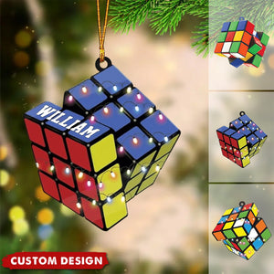 Personalized Rubiks Cube Ornament, Gift For Rubiks Cube Lovers - 2024 New Release