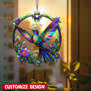 Personalized Beatiful Hummingbird Suncatcher Ornament , Gift For Bird Lovers